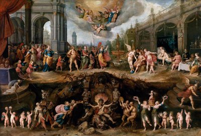 Mennesket skal vælge mellem dyder og laster af Frans II Francken