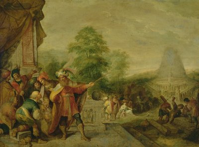 Bygningen af Babelstårnet af Frans II Francken