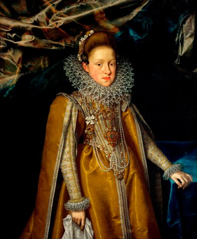 ""Portræt af Maria Magdalena af Østrig (1589-1631) storhertuginde af Toscana"" (Portræt af ærkehertuginde Maria Maddalena af Østrig (1587-1631), storhertuginde af Toscana) Maleri af Franz Pourbus den Yngre (1569-1622), ca 1604 - Olie på lærred Dim 116x108 af Frans II Pourbus