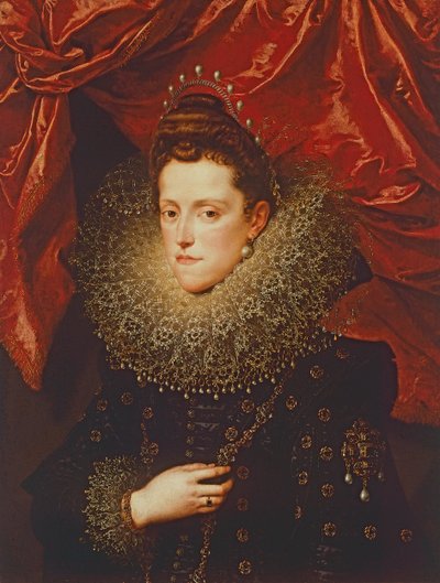 Portræt af Eleonora de Medici, hertuginde af Mantua (olie på lærred) af Frans II Pourbus