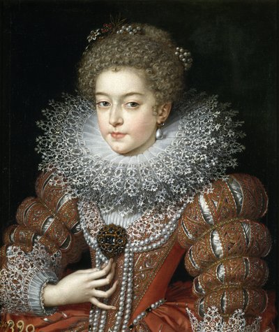 Portræt af dronning Elisabeth af Frankrig (1602-1644), dronning gemal af Spanien af Frans II Pourbus