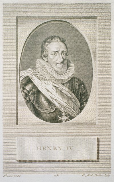 Henri IV (1553-1610), graveret af Pierre Alexandre Tardieu (1756-1844), 1783 af Frans II after Pourbus