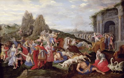 The Slaves and the Furies of Love (olie på panel) af Frans II the Younger (after) Francken