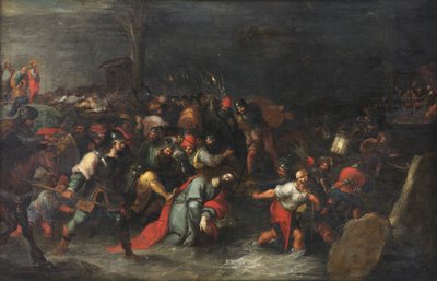 Kristus bliver slæbt gennem bækken Cedron efter hans arrestation af Frans II the Younger Francken