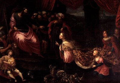 Kong Salomon og Dronningen af Saba af Frans II the Younger Francken