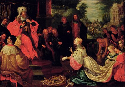 Salomon og Dronningen af Saba af Frans II the Younger Francken