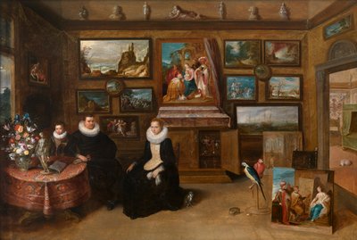 Samlingen af malerier af Sebastian Leerse, ca. 1610 (olie på panel) af Frans II the Younger Francken