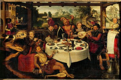 Den fortabte søn, fejring af hjemkomsten (olie på egetræ) af Frans I Pourbus