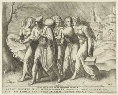 Lot Verlaat Sodom Med hævn med medfølelse)) på objekt) Geschiedems Van Lot (Series Titel) af Frans Menton