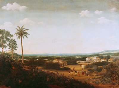 En portugisisk adelsmands hus i Brasilien af Frans Post