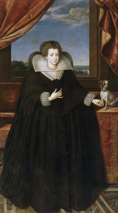 Portræt af dronning Elisabeth af Frankrig 1602-1644, dronning gemal af Spanien af Frans Pourbus the Younger