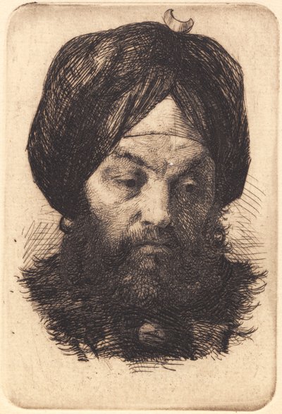 Mand med turban af Frans Schwartz