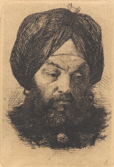Mand med turban af Frans Schwartz