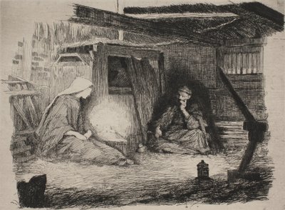 Maria, Kristusbarnet og Josef julemorgen af Frans Schwartz