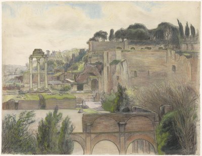 Udsigt over Forum Romanum og Palatinerhøjen, set fra Via Capitolina af Frans Alexander Evert Lodewijk Smissaert