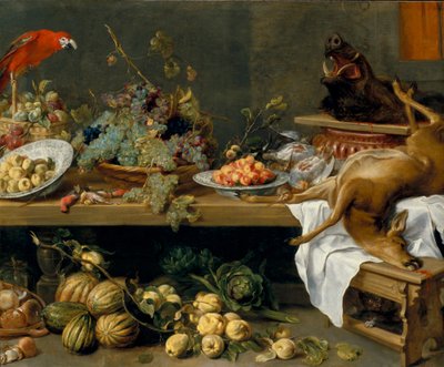 Stilleben med frugt, grøntsager og dødt vildt af Frans Snyders