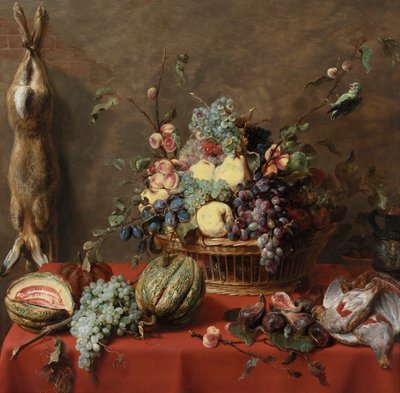 Stilleben med frugt og en død hare af Frans Snyders