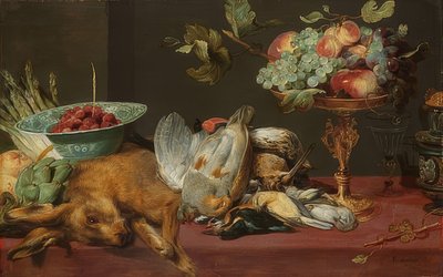Stilleben med småvildt og frugter af Frans Snyders or Snijders
