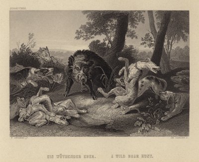 En vildsvinejagt af Frans Snyders or Snijders