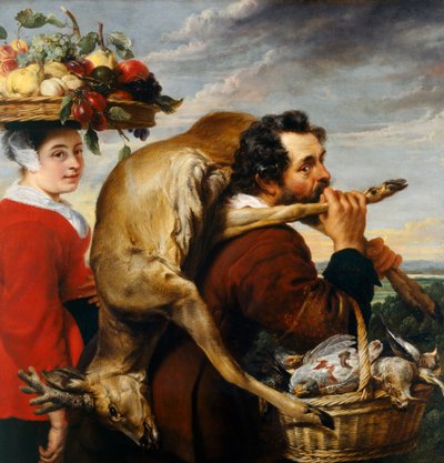 Figurer med frugt og vildt (olie på lærred) af Frans Snyders or Snijders