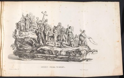 Tredje flåd i processionen til Saint Rombout, 1825 Tredje Prael-waegen (titel på objekt) af Frans Vervloet