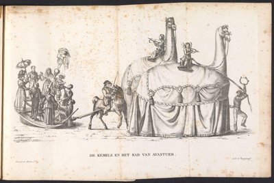 To kameler og lykkens hjul, 1825 The Kemels and the Wheel of Avantuer (titel på objekt) af Frans Vervloet