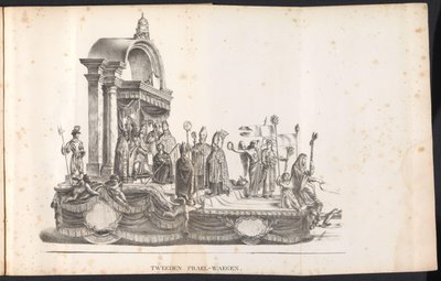 Anden flåd i processionen til Saint Rumbold, 1825 Tweeden Prael-waegen (titel på objekt) af Frans Vervloet