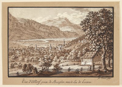 Schweizisk prospekt af Frans Xaver Triner