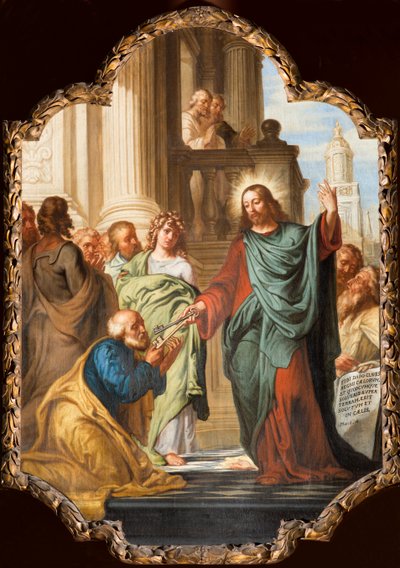 Sognekirke (Sognekirken Vor Frue). Interiør. maleri. Frans Ykens. af Frans Ykens