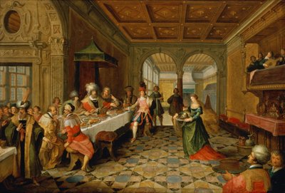 Salome præsenterer Johannes Døberens hoved for kong Herodes af Frans and Vries, Paul V. de Francken