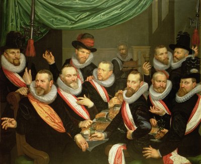 Banket for officerer og underordnede af civilgarden i San Jorge af Frans de Grebber
