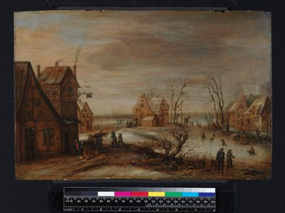 En landsby om vinteren af Frans de Momper
