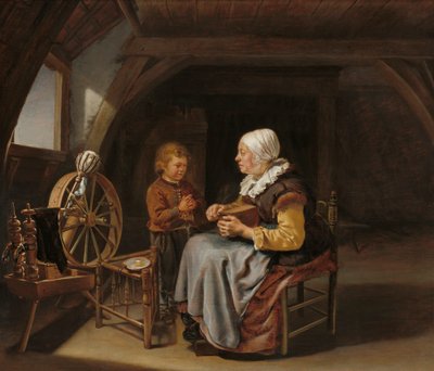 Saying Grace, c.1650-55 af Frans van Mieris