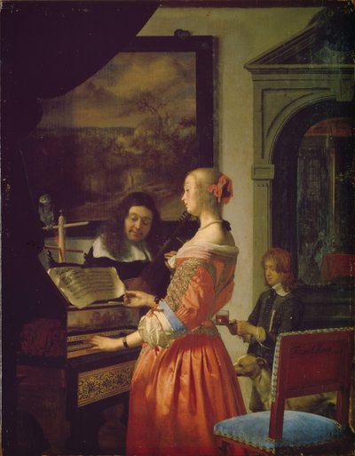 Kvinde ved et cembalo af Frans van Mieris the Elder