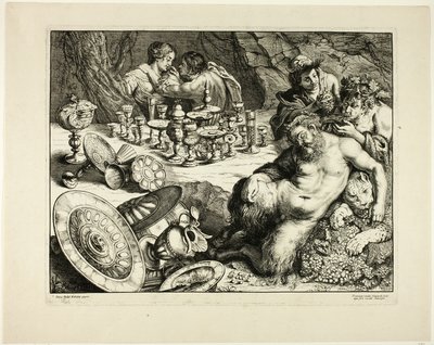 Bacchus og Drunken Silenus — Drømmen om Silenus af Frans van den Wyngaerde