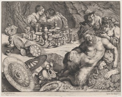 Bacchus og den berusede Silenus, 1640-60. af Frans van den Wyngaerde