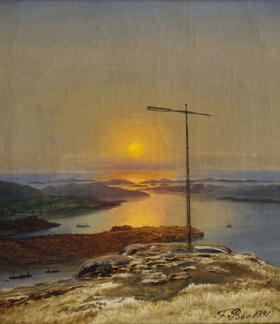 Udsigt fra Sandviksfjellet, Bergen af Frants Diderik Boe