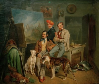 Brødrene Benno, Franz og Eugen Adam i studiet af Franz Adam
