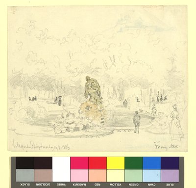 Volksgarten mit Tilgnerbrunnen (Faun und Nymphe) af Franz Alt