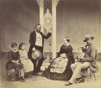 [Gruppeportræt af seks personer], 1850