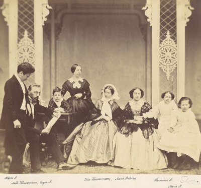 [Gruppeportræt af Antoine og Höusermann-familierne], 1850