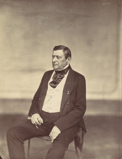 [Siddende mand i hvid vest og mørk frakke], 1850