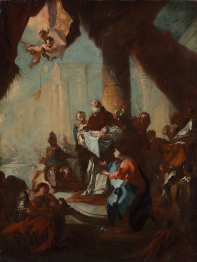 Studie til "Kristi fremstilling i templet" (til Sankt Ulrich, Wien), ca. 1750 (olie på lærred) af Franz Anton Maulbertsch