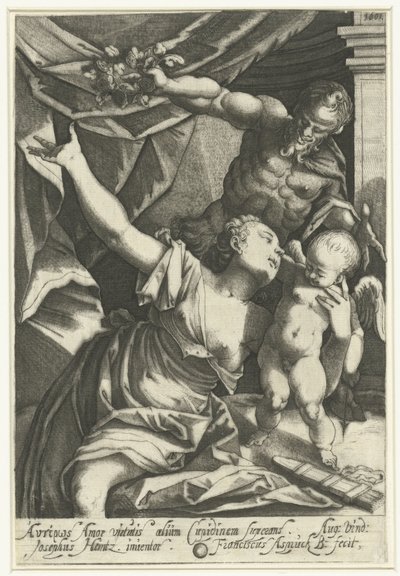 Venus i kærlighed mødte Pan Eros i Anteros af Franz Aspruck