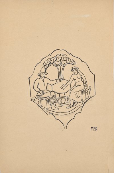 Bondepar (kilefyld af et møbel?) af Franz Barwig d. Ä.