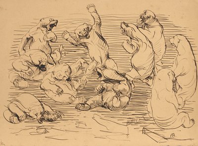 Brawling Bears af Franz Barwig d. Ä.