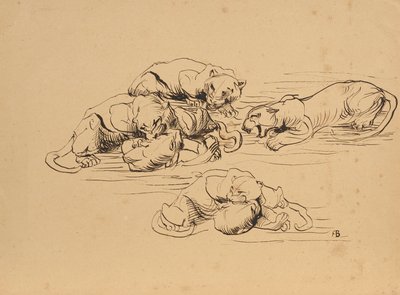 Snurrende Sundapanthers af Franz Barwig d. Ä.