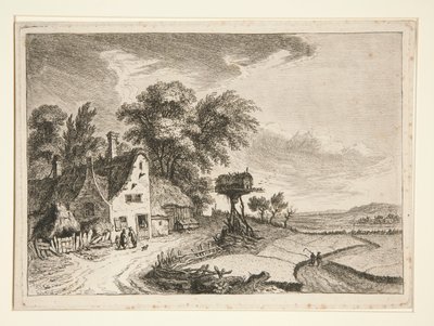 Landskab med gård af Franz Edmund Weirotter
