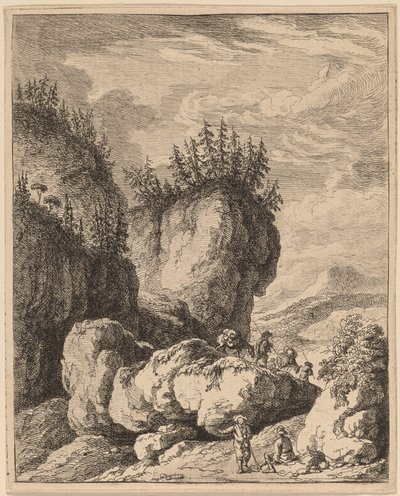 Vejen, der krydser Praco-bjerget, fra Ricci til Genova af Franz Edmund Weirotter