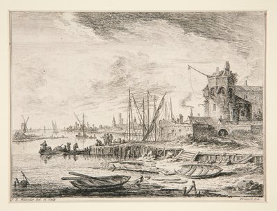 Udsigt over en havn #9 af Franz Edmund Weirotter